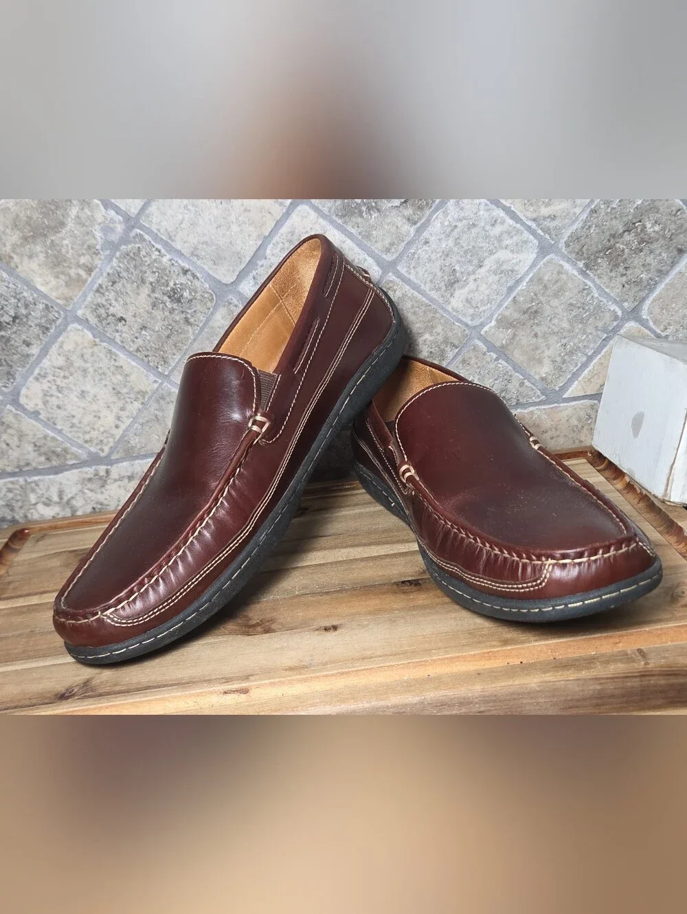 Johnston & Murphy Men's Fowler Venetian Loafer 25-8343 Mahogany 11 M